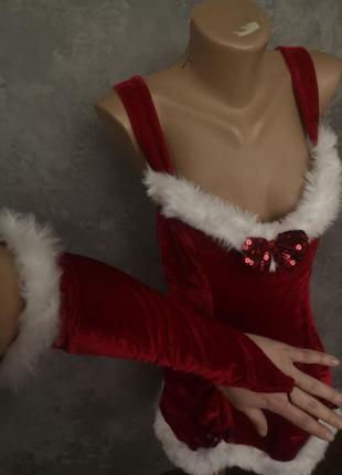 Новый новогодний костюм для танцев снегурочка перчатки1 фото