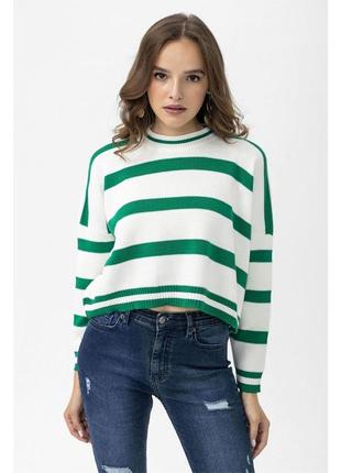 Модный полосатый джемпер oversize.