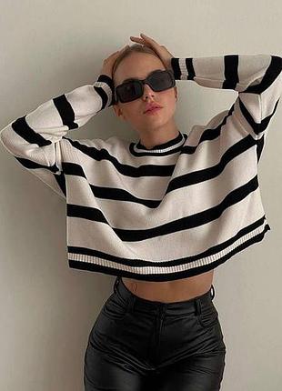 Модний смугастий джемпер oversize