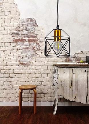 Бронзовый подвес с черным плафоном лофт (56-pr101f-1 brz+bk)2 фото