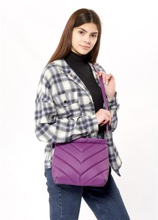 Жіноча сумка кросбоді rose будована фіолетова3 фото