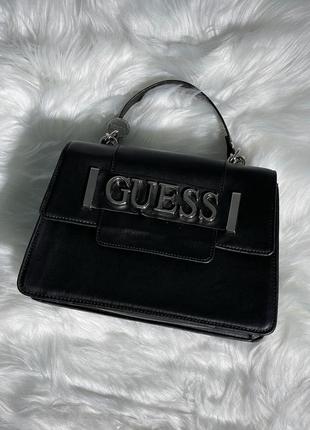 Женская стильная черная сумка guess тренд сезона8 фото