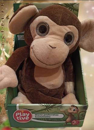 Розмовляюча м'ягка іграшка мавпа play tive  говорящая обезьянка3 фото