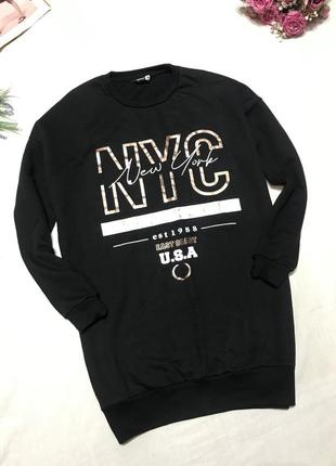 Подовжений світшот туніка принт золото 💥від бренду pep&co 👚розмір м💥