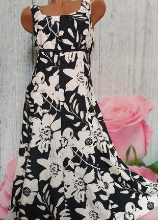 Льняное платье с цветами