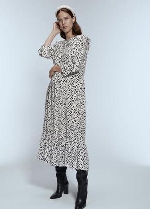 Сукня міді ярусна zara