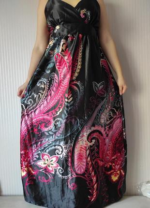 Новое атласное длинное платье, сарафан morefeel3 фото