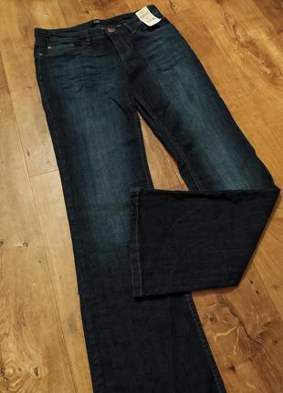 Актуальные широкие женские джинсы палаццо темно-синие женские джинсы трубы
