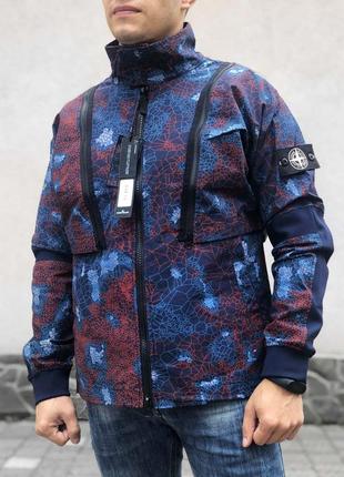Ветровка stone island multicolor винтажная синяя куртка мужская6 фото