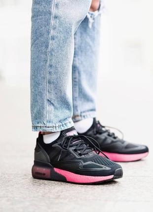 Жіночі кросівки adidas zx 2k boost core black shock pink / smb3 фото