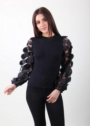 Ошатна кофтинка, шикарная блузка с оригинальным рукавом4 фото