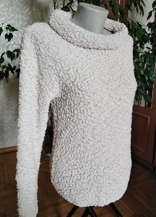 Теплий букльований светр, колір слонової кістки, ідеальний стан, comma, англія, розмір-l6 фото