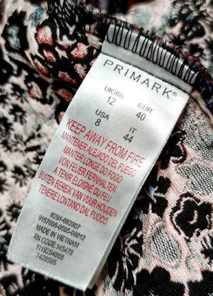 Брендовая фактурная юбка на молнии primark вьетнам узор цветы этикетка4 фото