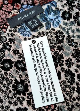 Брендовая фактурная юбка на молнии primark вьетнам узор цветы этикетка2 фото
