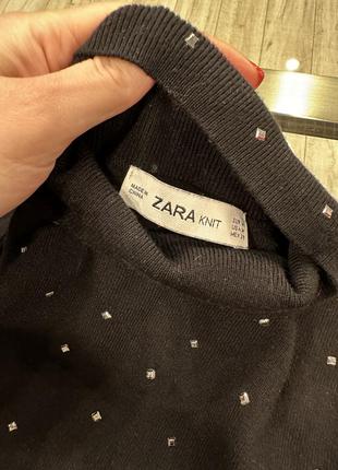 Укорочена кофточка zara з камінцями8 фото