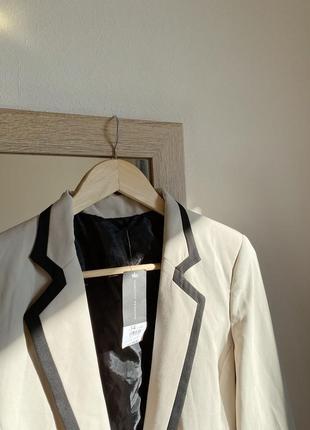 Новий бежевий світло-сірий піджак із контрасною окантовкою dorothy perkins7 фото