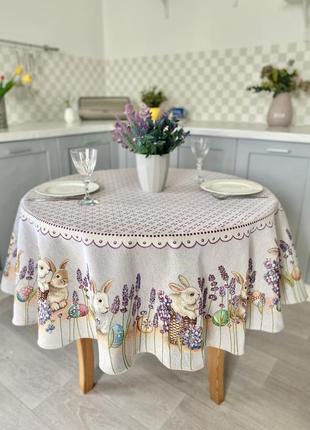 Скатерть круглая пасхальная гобеленовая limaso  ø160  см.