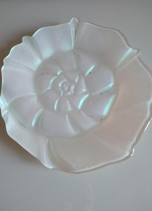 Тарелка перламутровая, стекло