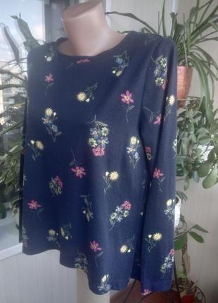Трикотажный топ блуза с растительным кантри-принтом marks & spencer4 фото