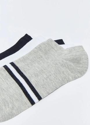 39 - 42 розмір нові фірмові чоловічі спортивні шкарпетки в смужку носки 3 пари lc waikiki вайкікі1 фото
