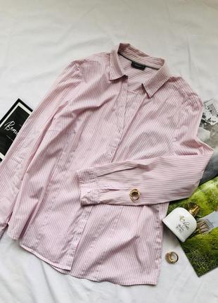 Рожева сорочка в полоску yessica c&a бавовняна
