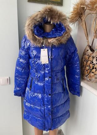 Зимний теплый куртка пуховик электрик с опушкой пальто зимнее .распродажа