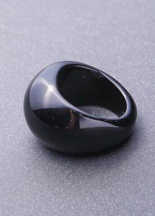 Кільце перстень з натурального каменю чорний агат р-р 20-23