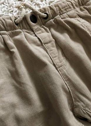 Белые молочные вельветовые брюки на подкладке zara на 2-3 года4 фото