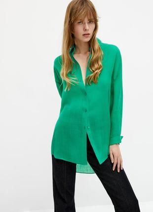 Рубашка лён рами massimo dutti