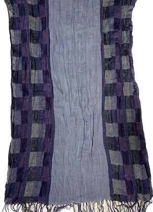 Шарф широкий сиренево-синего цвета, 170х60 см