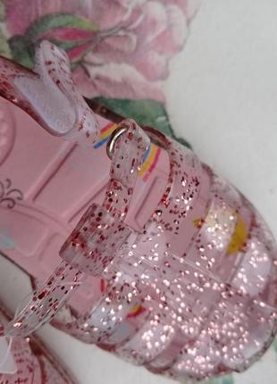 Силиконовые босоножки сандалии с блестками желя девочки2 фото