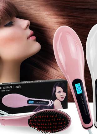 Щетка - выпрямитель для волос fast hair straightener hqt-9066 фото