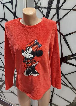 Теплая кофта для дома на меху травке с минниprimark от disney 42-44 красная