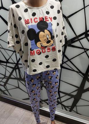 Крутой домашний костюм для дома, пижама с микки в горох love to lounge от disney 42-44