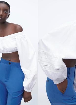 Топ з широким рукавом zara