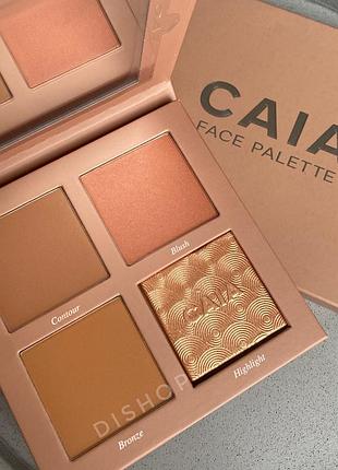 Палетка для контурингу обличчя caia face palette (хайлайтер, румяна, бронзер, контур)