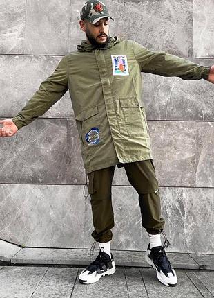 Чоловіча парка вітровка з принтом