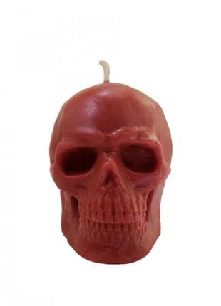 Восковые красная свеча - череп (7 см) 100% пчелиный воск3 фото