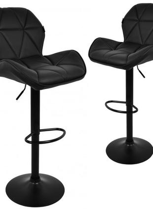 Барний стілець зі спинкою b-087 чорний (чорна основа) (2 шт)