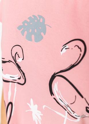 Пижама женская с принтом  цвет персиково-серый5 фото