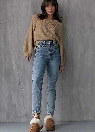 Джинси мом висока посадка жіночі прямі бойфренди