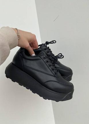Легкие кожаные черные кроссовки кроссы2 фото
