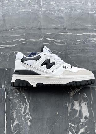 Мужские кожаные кроссовки,кеды new balance 550 sea salt black