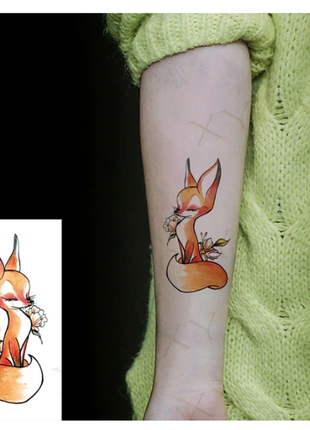 Временная татуировка лиса лисичка1 фото