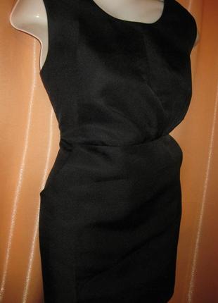 Элегантное приталенное классическое офисное черное платье безрукавка boohoo км1493 с карманами4 фото