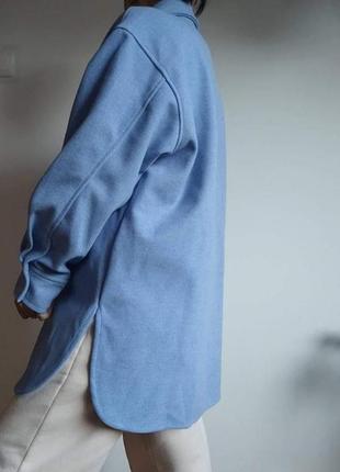 Стильная оверсайз удлиненная плотная рубашка рубашка накидка от h&amp;m6 фото