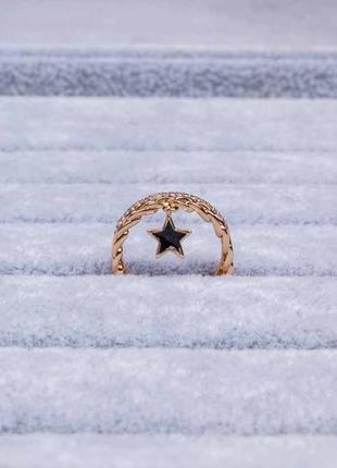 Кольцо с подвеской звездочка, позолота, размер 16-174 фото