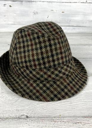 Шляпа шерстяная top style, клетчатая, шерсть7 фото