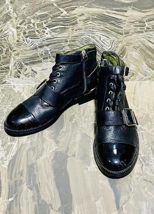 Чорні шкіряні черевички люксового французького бренда the kooples1 фото