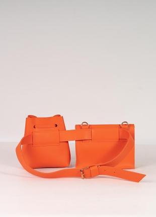Женская сумка на пояс оранжевая сумка на пояс поясная сумка 2в1 комплект сумок2 фото